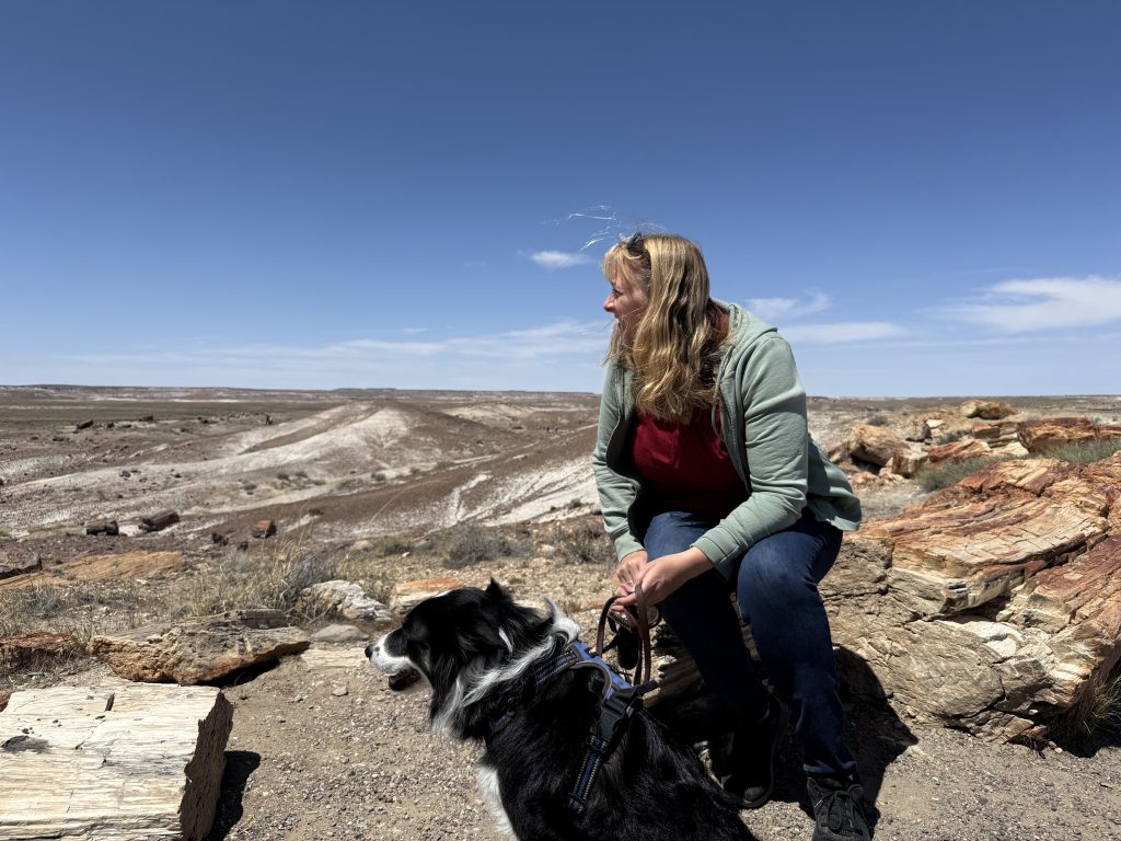 Emily and Flynn enjoying the Petrified Forest and Painted Desert National Park in Arizona. 